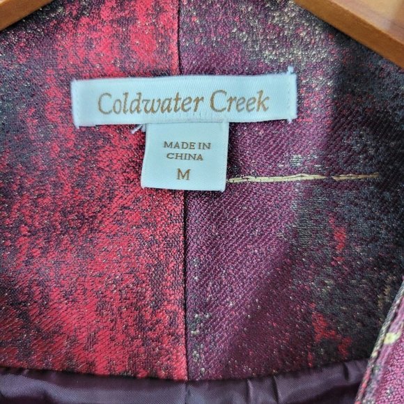 Coldwater Creek Size Medium Jacket Blazer Colorful career Art to Wear red paint - Picture 4 of 5